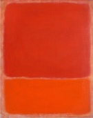 Painting of Red and Orange on Red, acrylic on canvas