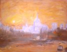 St Pauls Turneresque - painting of St Pauls Cathedral in London in the style of J.M.W. Turner 